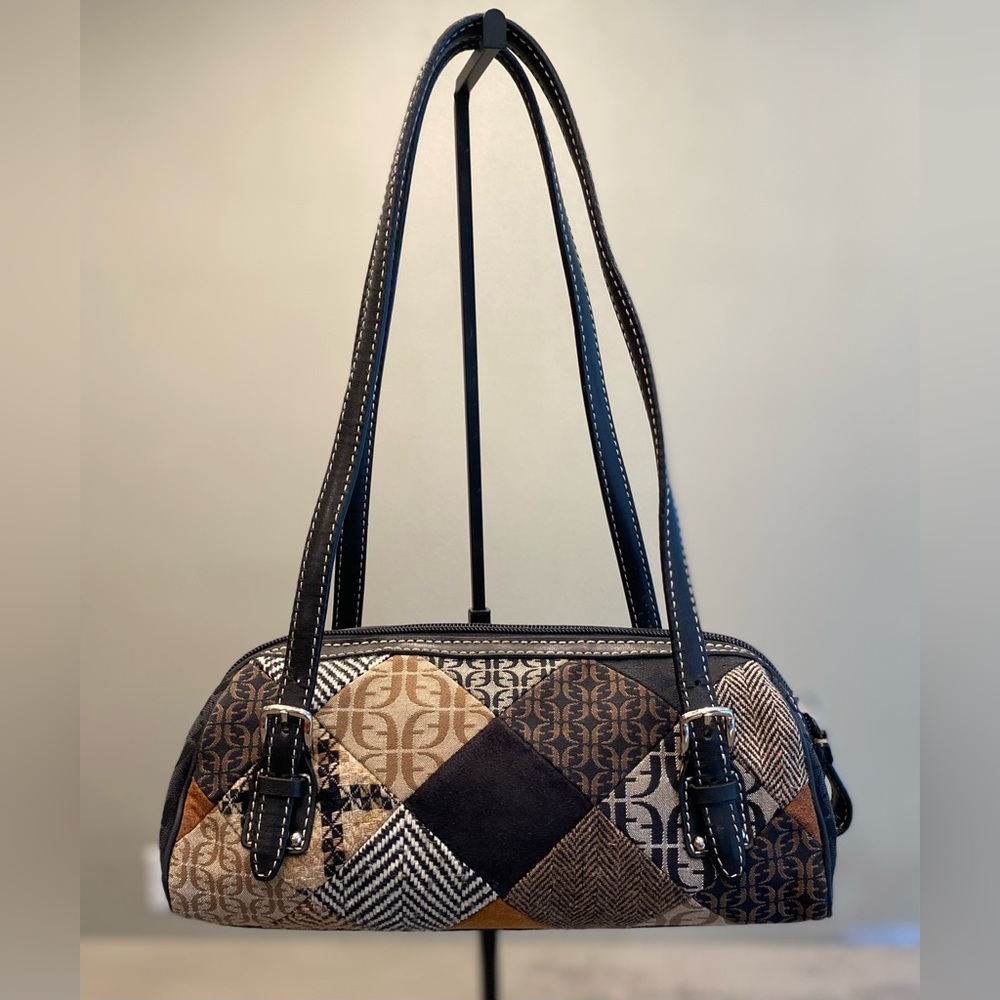 Fossil Patchwork Y2K Style Clutch Shoulder Bag